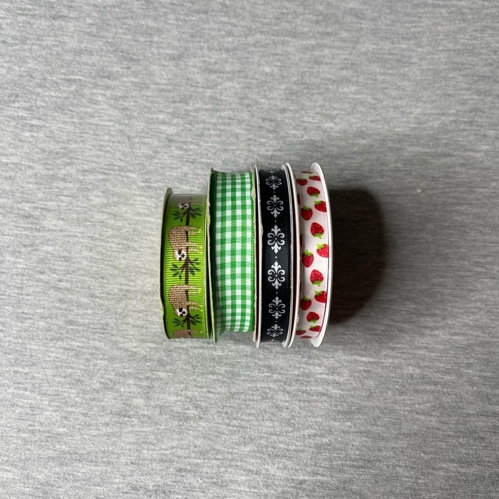 Craftsmart & Floral Garden Craft and Gift Wrapping Ribbon 4 PCS. Set
